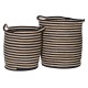 Set of Two Cotton Woven Stripe Baskets