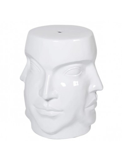 White Ceramic Face Stool