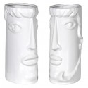 Set of 2 Faces Ceramic Vases