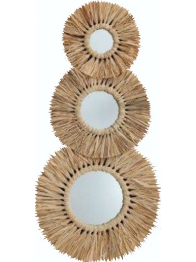 Set of 3 Seagrass Mirrors