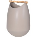 Ceramic Vase With Bamboo Handle H:330mm