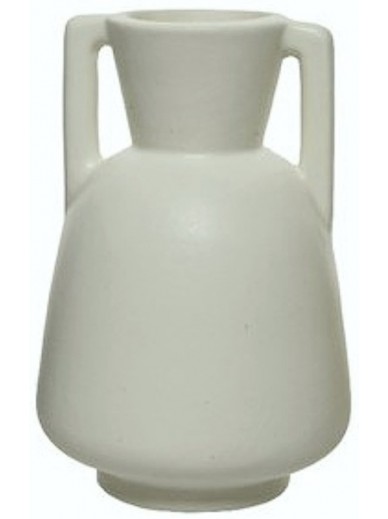 White Boho Square Handle Handmade Vase