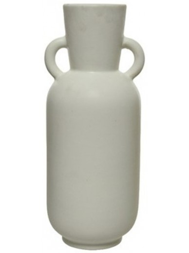 White Boho Tall Handmade Vase