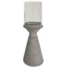 Concrete Candle Holder With Glass Top 20.5cm