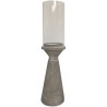 Concrete Candle Holder With Glass Top 20.5cm