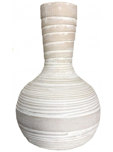 Natural Whitewashed Bamboo Vase 22cm