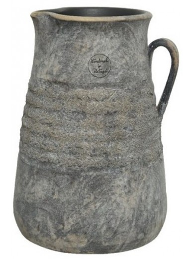 OVERLY DISTRESSED RIDGED VASE 27CM