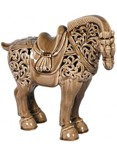 Taupe Toned Decorative Ceramic Horse