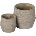 Set of 2 Rustic Vases / Planters