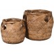 Set of 2 Woven Bamboo Baskets