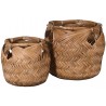 Set of 2 Woven Bamboo Baskets