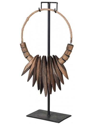 Decorative Wooden Necklace On Stand