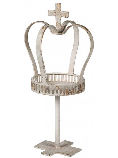 Distressed Crown Candle Holder
