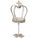 Distressed Crown Candle Holder