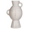 Matte Grey Amira Face Vase With Handles
