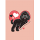 My Heart Belongs to You Black Cockapoo / Labradoodle Greeting Card A5