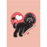 My Heart Belongs to You Black Cockapoo / Labradoodle Greeting Card A5